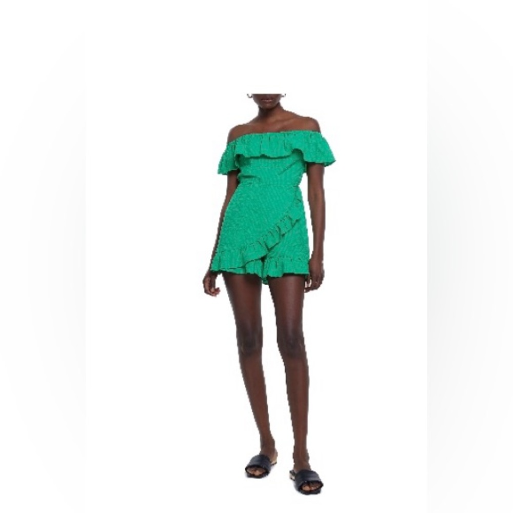 River Island ruffle off the shoulder romper